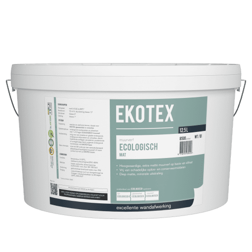 Ekotex Ecologische Muurverf mat emmer 12,5 liter 8500